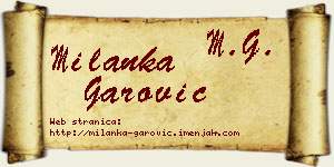 Milanka Garović vizit kartica